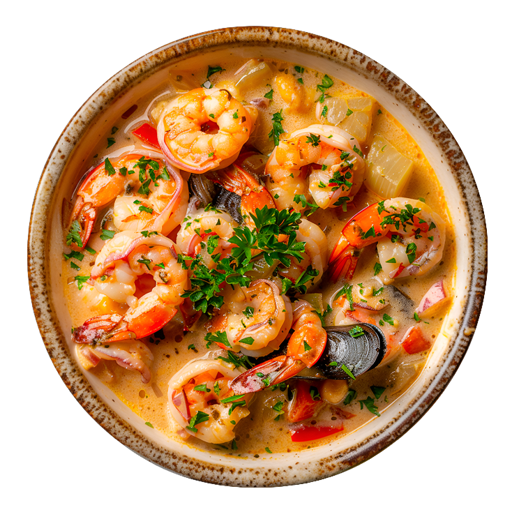 Seafood stew bowl
